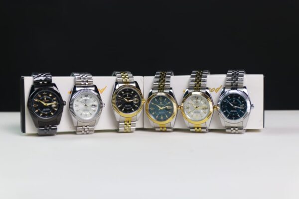 "Poedagar men's stainless steel watch with chronograph dial and waterproof design"